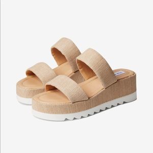 Steve Madden Defuse Wedge Sandal Raffia 6M